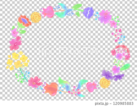 柔和的色調花框(向量) 柔和的色調花框(向量) 120985883