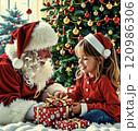 クリスマスプレゼントを貰う子ども 120986306