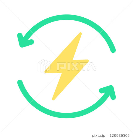 Renewable energy icon. Solar energy symbol. 120986503