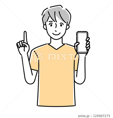 スマホを操作する男性 120987273