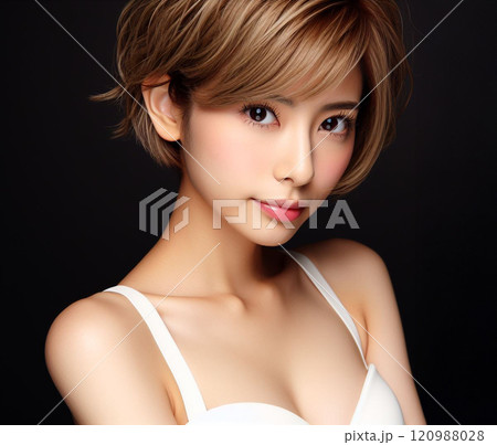白い水着の美女 120988028