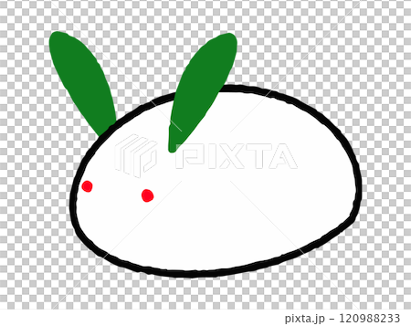 雪うさぎ 冬にまつわる手描きイラスト 雪うさぎ 冬にまつわる手描きイラスト 120988233