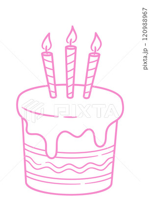 Three candles cake birthday dessert Three candles cake birthday dessert 120988967