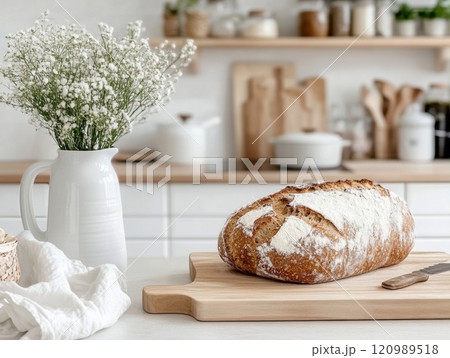 freshly baked bread 120989518