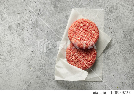 fresh raw burger meat 120989728