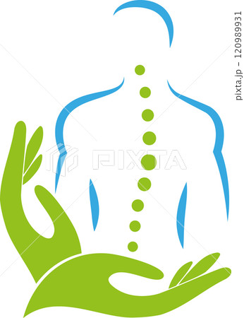 orthopedics, physiotherapy, spine, massage, logo, background 120989931