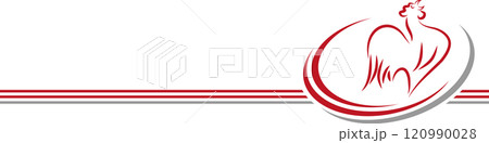 Rooster in red, Rooster, Rooster background, Chicken, Logo 120990028