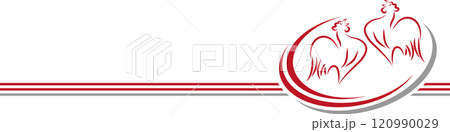 Rooster in red, Rooster, Rooster background, Chicken, Logo 120990029