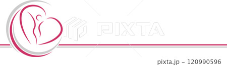 woman, heart, gynecologist, physiotherapy, logo, background 120990596