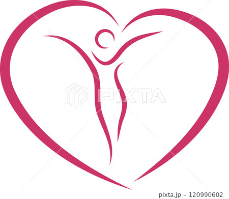 woman, heart, gynecologist, physiotherapy, logo, background 120990602