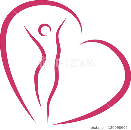 woman, heart, gynecologist, physiotherapy, logo, background 120990603