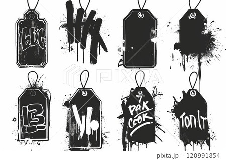 Price tag, label icon, paper price, blank product labels symbol, empty cardboard price label, sale mockup 120991854