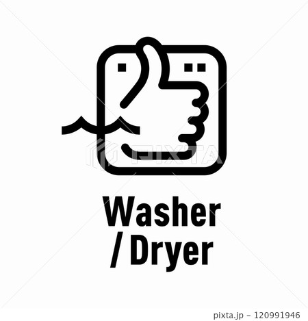 Washer Dryer vector information sign Washer Dryer vector information sign 120991946