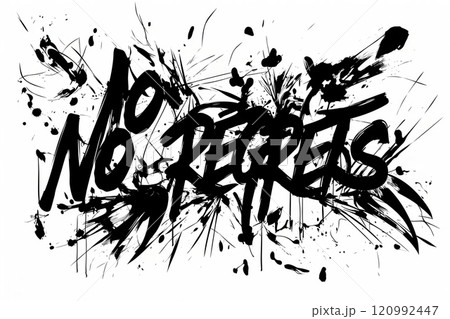 NO REGRETS graffiti lettering, typography handwriting font, spray wall art text NO REGRETS graffiti lettering, typography handwriting font, spray wall art text 120992447