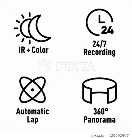 IR Color Recording Automatic Lap Panorama vector information signs 120992967