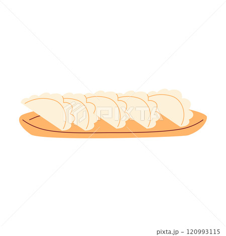 Dumplings on a plate. A traditional Asian dish. 120993115