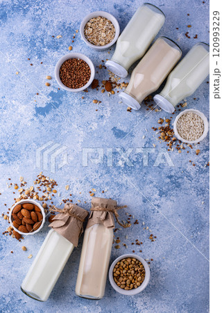 Plant based vegan non dairy alternative milk Plant based vegan non dairy alternative milk 120993229