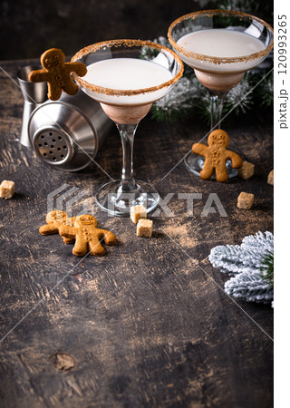 Christmas winter creamy cocktail eggnog Christmas winter creamy cocktail eggnog 120993265