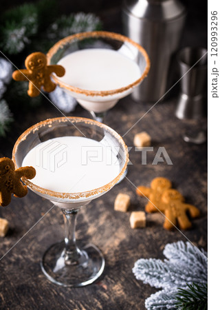 Christmas winter creamy cocktail eggnog Christmas winter creamy cocktail eggnog 120993296
