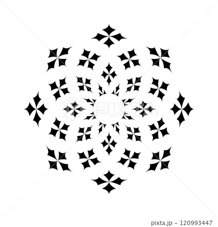 Radial Decorative Geometric Snowflake Pattern. Radial Decorative Geometric Snowflake Pattern. 120993447