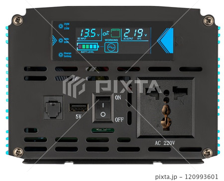 Inverter, voltage boosting device, on white background in insulation Inverter, voltage boosting device, on white background in insulation 120993601