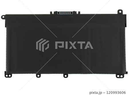 Laptop battery, spare part for laptop, on white background in insulation 120993606