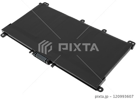 Laptop battery, spare part for laptop, on white background in insulation 120993607