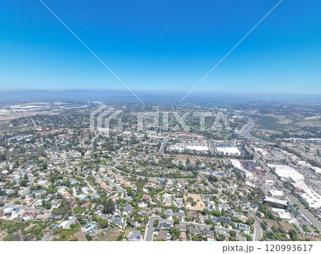 Aerial view of houses in Oceanside town in San Diego, California. USA Aerial view of houses in Oceanside town in San Diego, California. USA 120993617