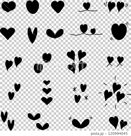Heart silhouette icon set 120994045