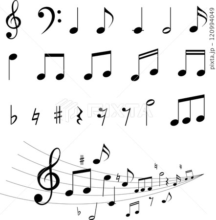 音楽に関係する素材セット 音楽に関係する素材セット 120994049