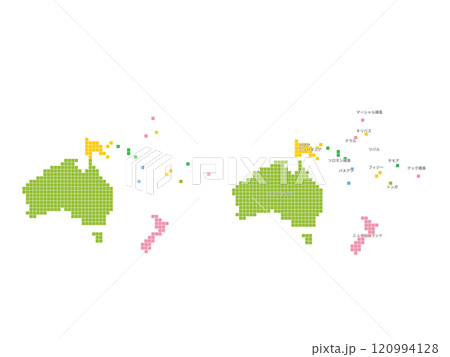 オセアニア色分け地図＿ドット絵セット 120994128