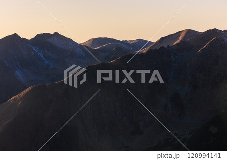 sunset in Fagaras Mountains, Romania 120994141
