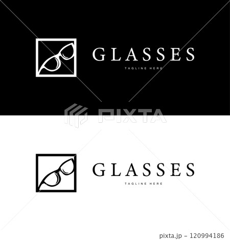 simple design silhouette logo glasses illustration modern fashion style for product brand 120994186