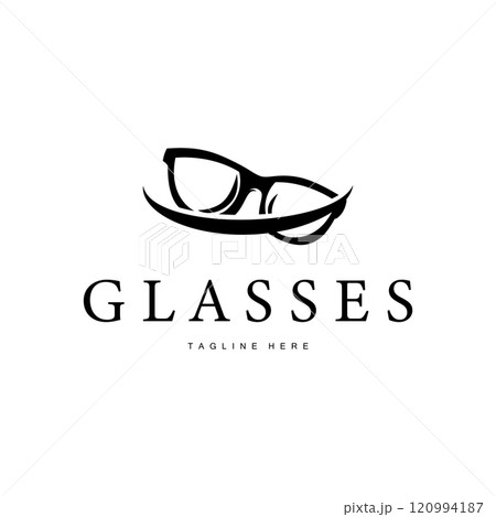 simple design silhouette logo glasses illustration modern fashion style for product brand 120994187