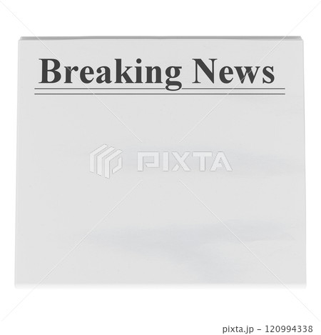 Newspaper, template mock up. Breaking News title on newspaper, 3D rendering 120994338