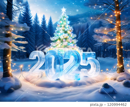 2025 Snowy Forest Christmas Scene 120994462