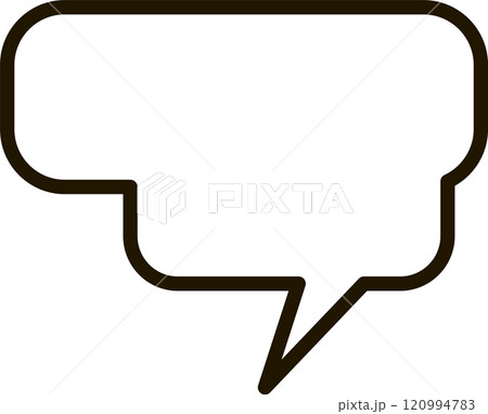 Simple, empty speech bubble with rounded corners and a pointed tip, symbolizing conversation, messaging, and the expression of thoughts or ideas 120994783