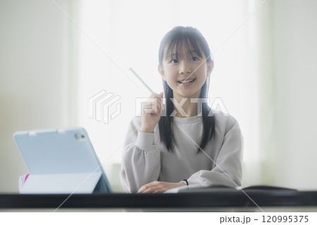 タブレット学習する小学生 タブレット学習する小学生 120995375