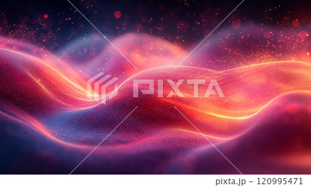Soft gradients merge and disperse background creating flowing motif symbolizes journey release and embracing present moment. gentle transitions evoke sense peace. 120995471