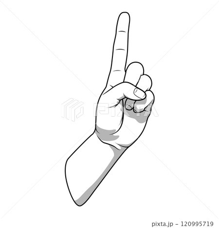 Palm hand number one gesture vector illustration Palm hand number one gesture vector illustration 120995719