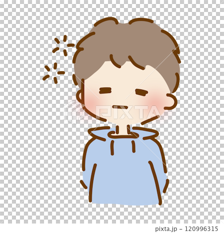 眠くなっているゆるくて可愛い男の子 眠くなっているゆるくて可愛い男の子 120996315