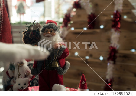 closeup of christmas decoration at the christmas market 120996526