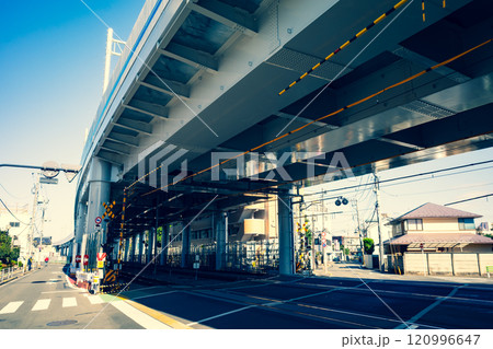 踏切と高架化工事 東京都 東村山駅周辺 2024.11 a-3 暖色寒色強調 踏切と高架化工事 東京都 東村山駅周辺 2024.11 a-3 暖色寒色強調 120996647