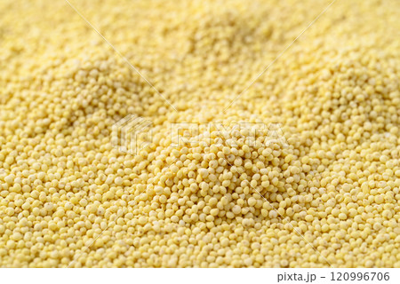 Organic yellow millet grain texture background, Healthy food ingredient Organic yellow millet grain texture background, Healthy food ingredient 120996706
