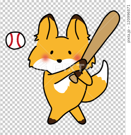A fox hitting a baseball 120996871