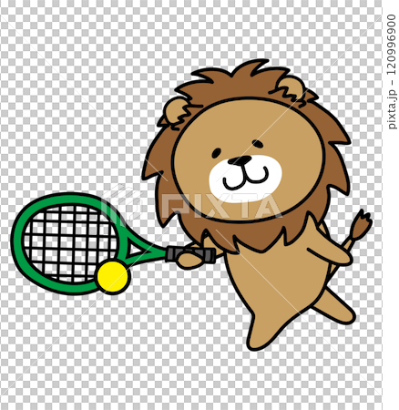 Lion playing tennis 1 120996900