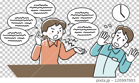 Male staff being harassed by female customers 120997003