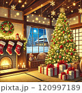 クリスマスの暖かなリビング 120997189