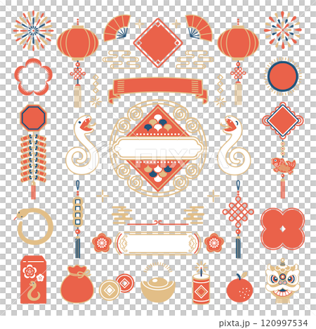 2025年 蛇年 春節のお祝いイラスト 120997534