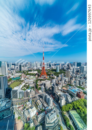 urban city skyline aerial view in Tokyo, Japan urban city skyline aerial view in Tokyo, Japan 120997643